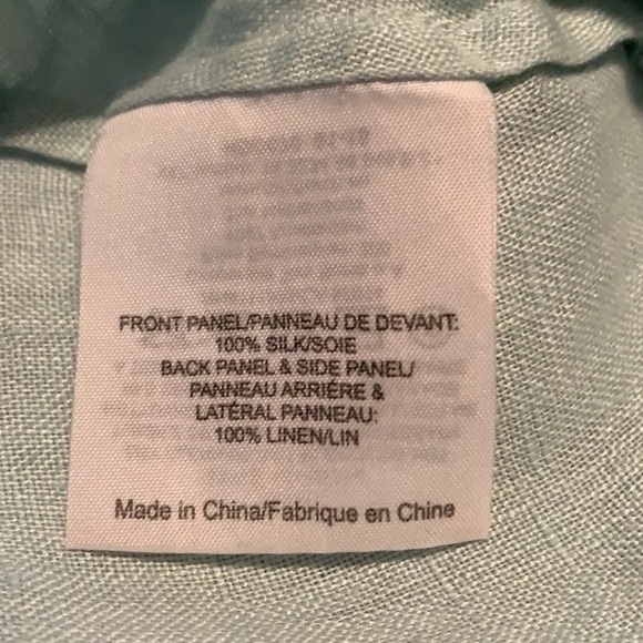 TORY BURCH Linen & Silk Button Down Sleeveless Peplum Style Top size 4 - Picture 13 of 14
